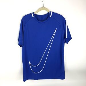 Nike Dri Fit Mens Gym Soccer T Shirt Blue